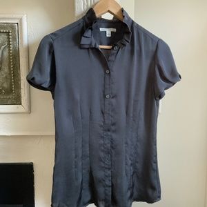 Banana Republic Dark Grey Short Sleeve Blouse